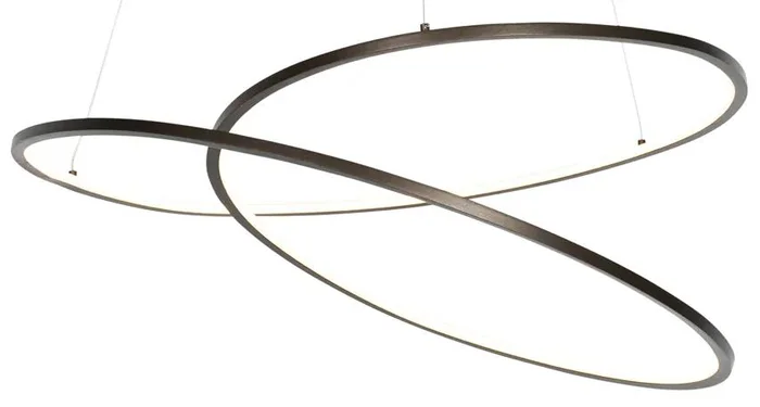 Designové bronzové závěsné svítidlo Rowan 72 cm s LED a stmívačem