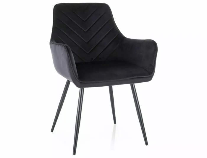 Designové černé křeslo Fig Velvet