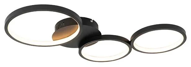 Designové černé stropní svítidlo s LED a stmívačem Pande