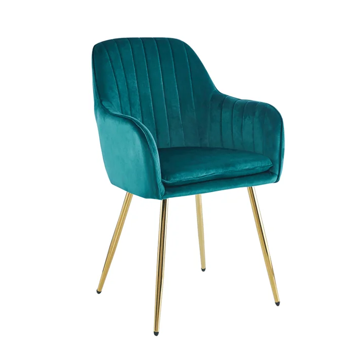 Designové křeslo Velvet smaragdová, zlatý chrom, ADLAM