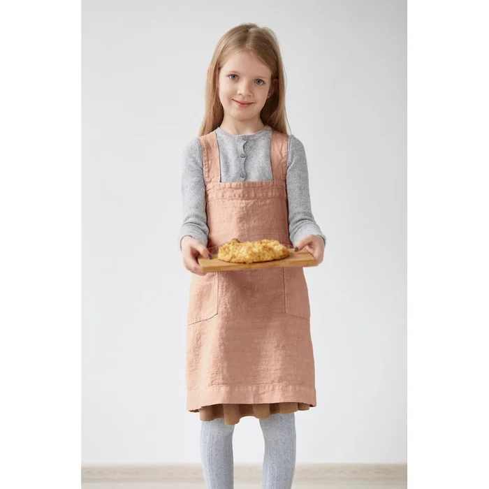 Dětská lněná zástěra Linen Tales Pinafore 72x45 cm