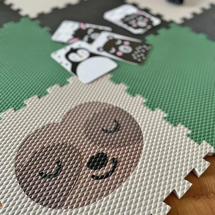 Dětská podlaha Minideckfloor s duhou a lenochodem, 9 dílů
