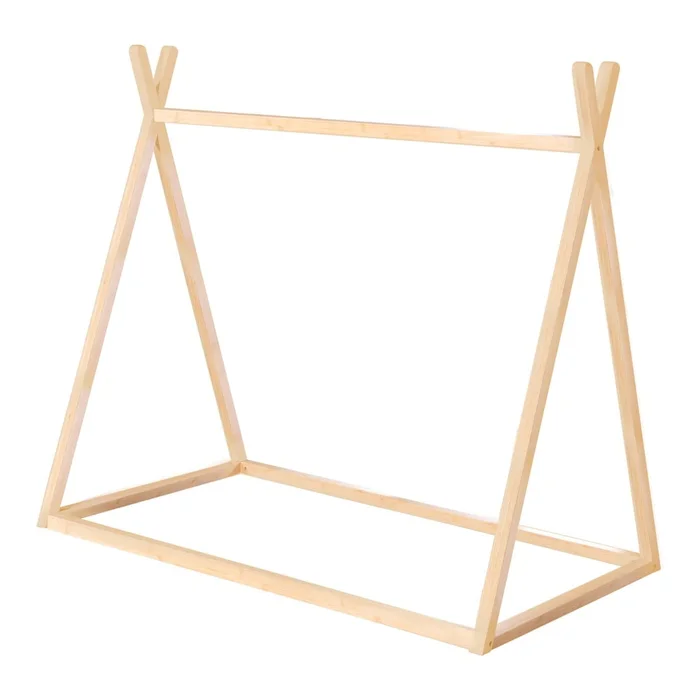 Dětská postel s domečkem 70x140 cm přírodní dřevo