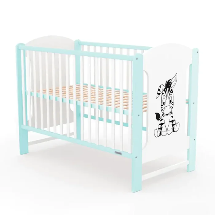 Dětská postýlka New Baby Elsa Zebra bílo-mátová