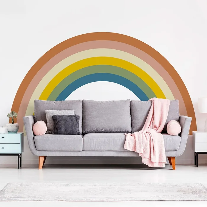 Dětská samolepka na zeď Pastel Rainbow 158x87 cm
