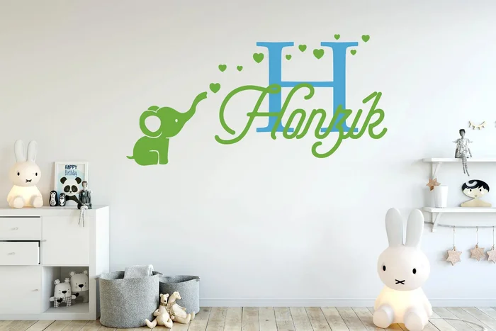 Dětská samolepka Slon s jménem pro kluky