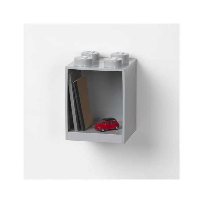 Dětská šedá nástěnná police LEGO® Brick 4