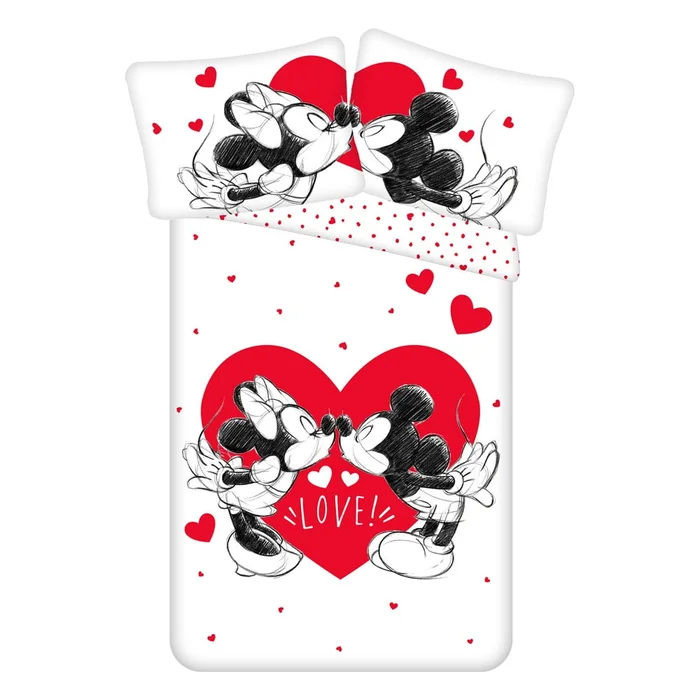 Dětské bavlněné povlečení Mickey a Minnie 140x200 cm