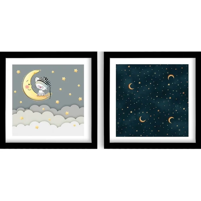 Dětské dekorace Night - sada 2 kusů 33x33 cm