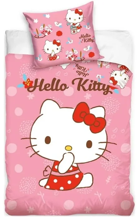 Dětské povlečení Hello Kitty 100x135 cm + 40x60 cm