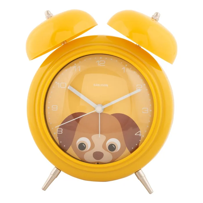 Dětský budík Peekaboo Dog s průměrem 15 cm