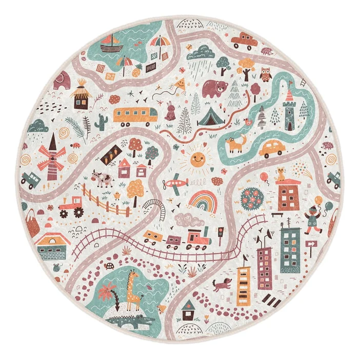 Dětský hrací koberec Furry World, 150 cm, pratelný