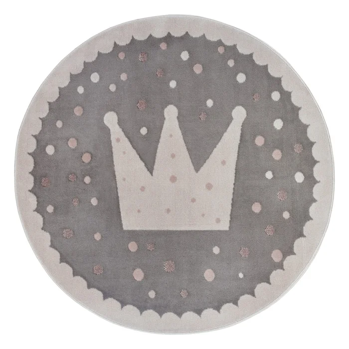 Dětský koberec Crown 100 cm šedý