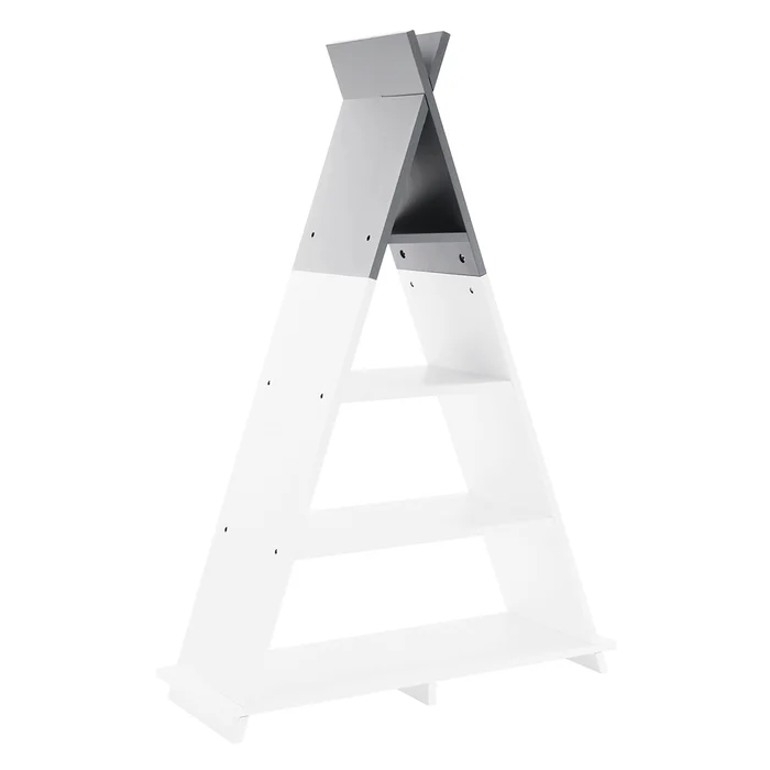 Dětský policový regál BARNIE, bílá/šedá