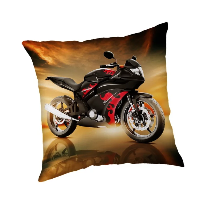 Dětský polštářek Motorbike červený 40x40 cm