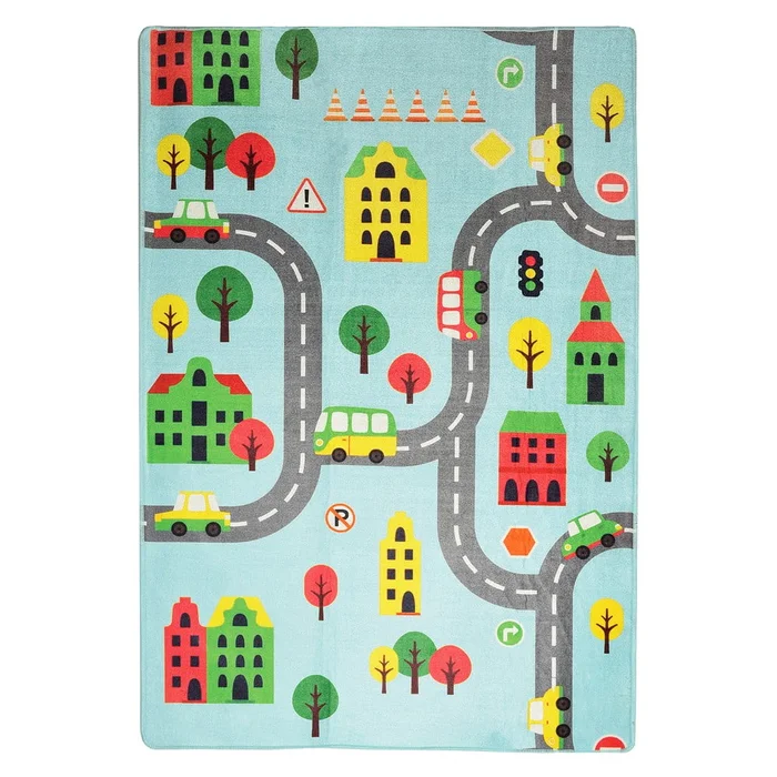 Dětský protiskluzový koberec Hypnose Road 140x190 cm