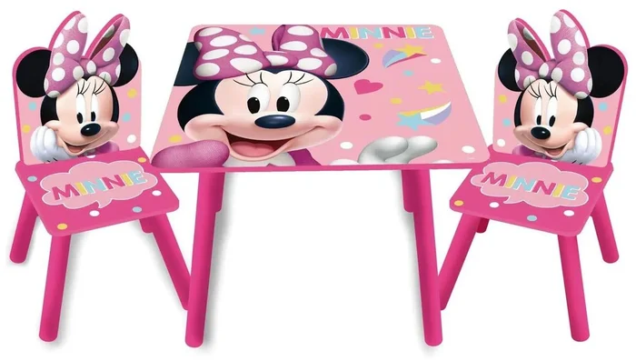 Dětský set stolu a židlí Minnie
