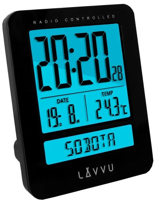 Digitální rádiově řízený budík Lavvu Duo Black
