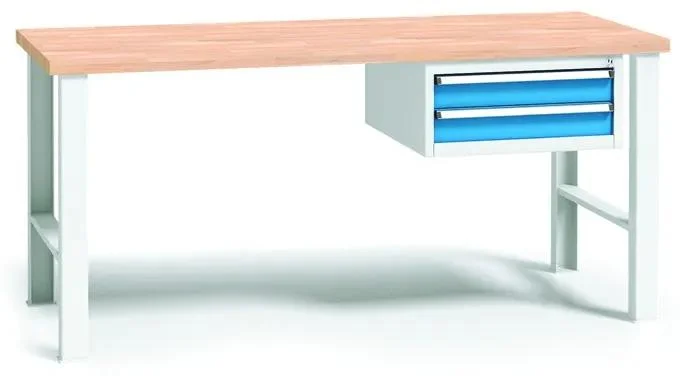 Dílenský pracovní stůl s úložnými boxy a závěsným nářadím