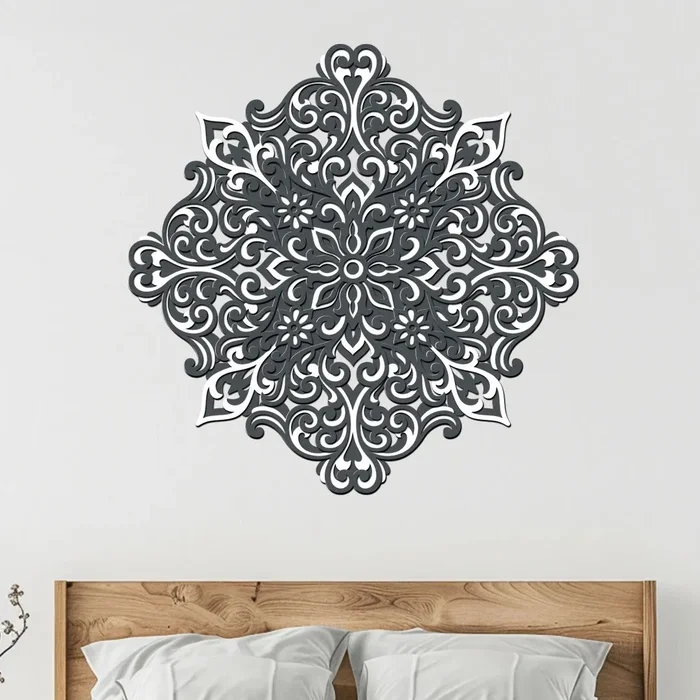 Dřevěná 3vrstvá mandala Pozitivity 60 cm