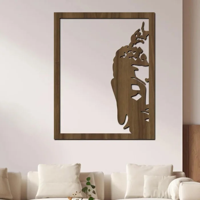 Dřevěná Buddha dekorace Bali 32x40 cm, ořechová