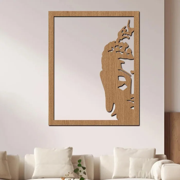 Dřevěná dekorace Buddha Bali 48x60 cm
