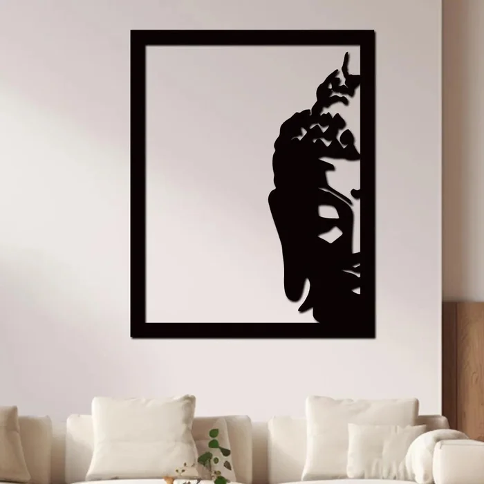 Dřevěná dekorace Buddha Bali Černá 32x40 cm