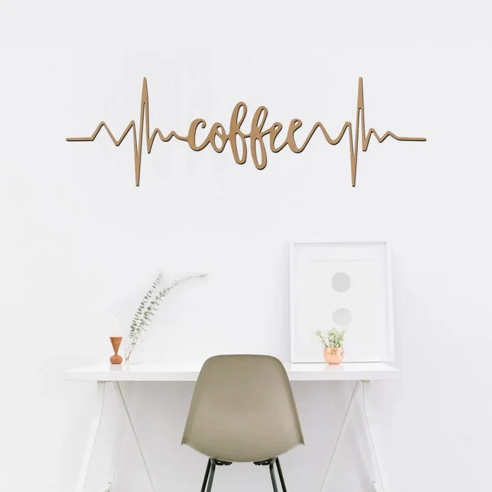 Dřevěná dekorace COFFEE PULSE 40x12 cm - Buk