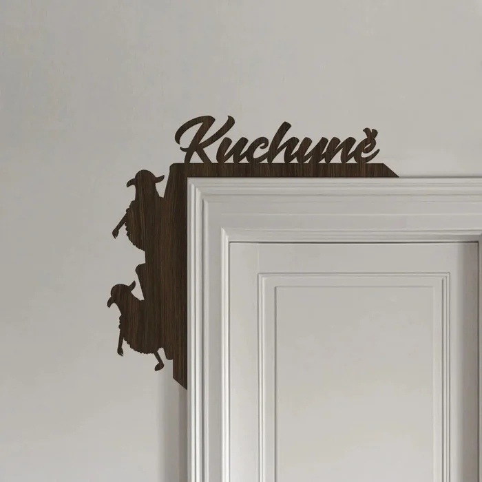 Dřevěná dekorace do rohu dveří kuchyně Wenge 21x20 cm