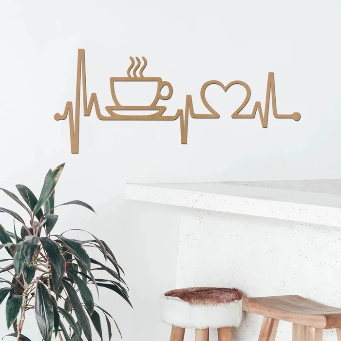 Dřevěná dekorace Kávová láska 40x17 cm