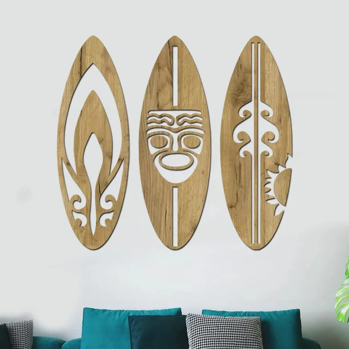 Dřevěná dekorace na zeď SURF