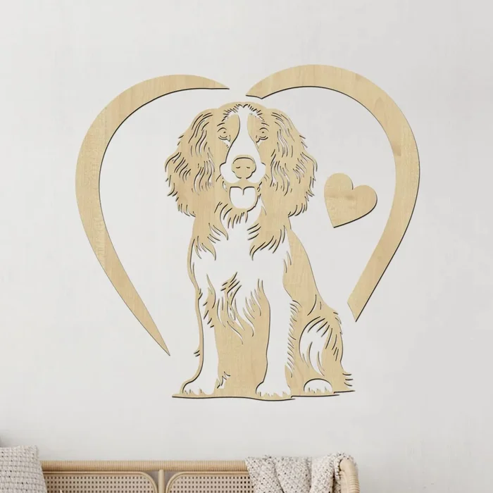 Dřevěná dekorace psa Špringršpaněl Javor