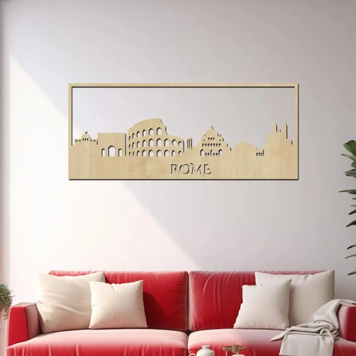 Dřevěná dekorace Řím 40x11 cm