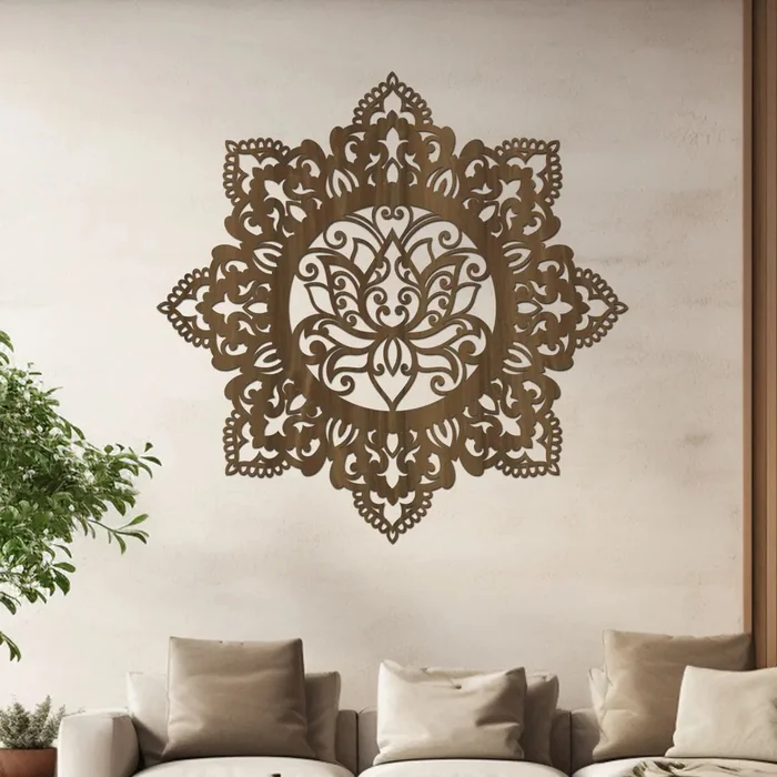 Dřevěná Mandala DUCHOVNÍ RŮST 40 cm