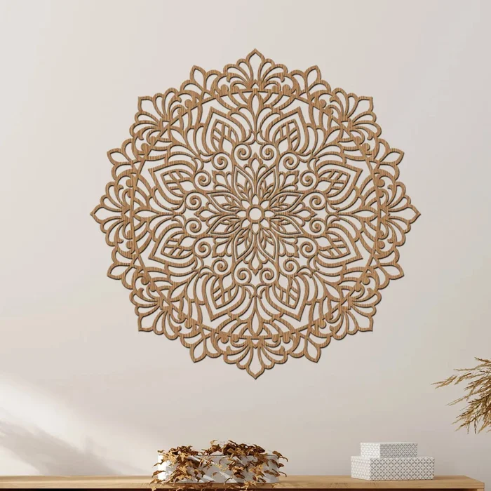Dřevěná Mandala HOJNOST na Zeď 40 cm