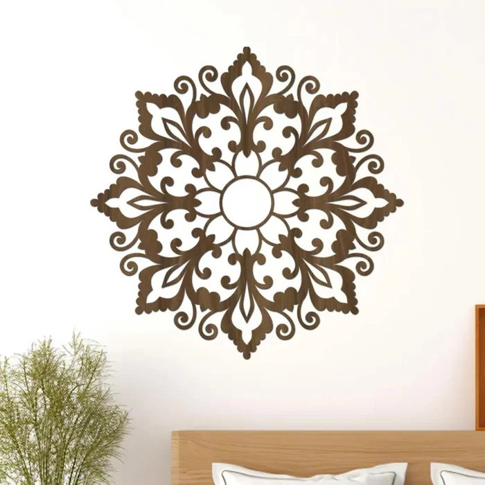 Dřevěná mandala LEHKOST 40 cm Ořech