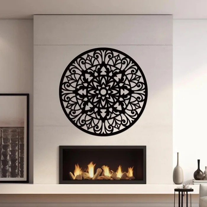 Dřevěná mandala Naděje 20 cm Černá