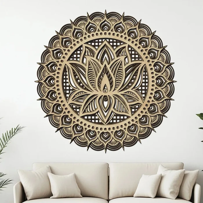 Dřevěná mandala Naděje a Síla 40 cm