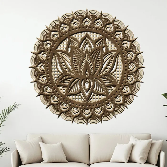 Dřevěná mandala Naděje a Síla 40 cm