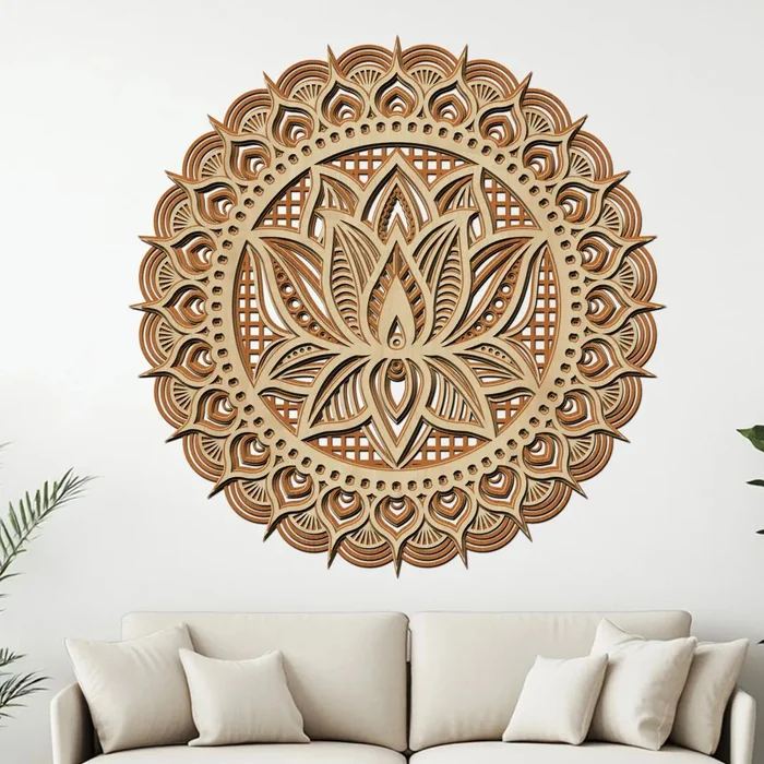 Dřevěná mandala Naděje a Síla 60 cm