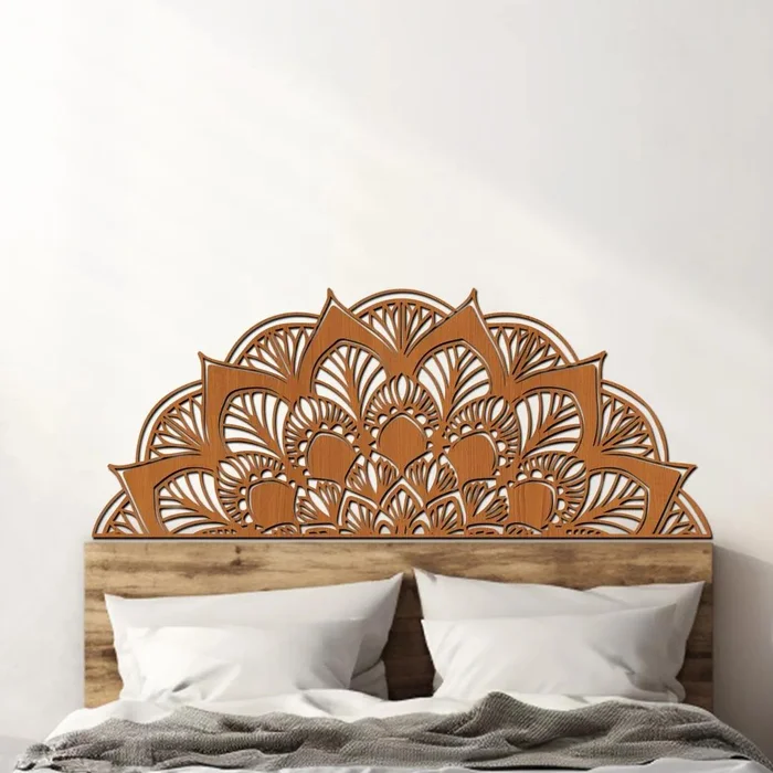 Dřevěná mandala POTĚŠENÍ do ložnice 90x36 cm Třešeň