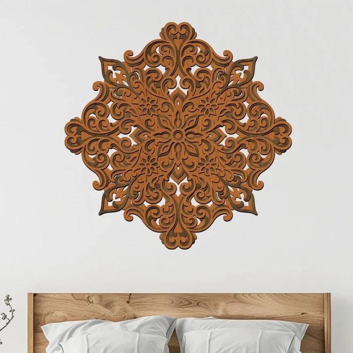 Dřevěná mandala Pozitivity 3 vrstvy 40 cm