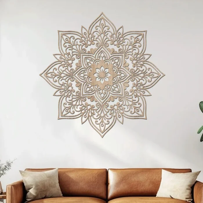 Dřevěná Mandala Přátelství na Zeď 40 cm
