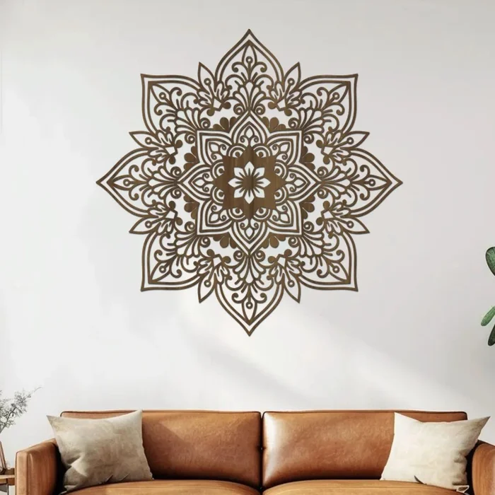 Dřevěná Mandala Přátelství na Zeď 40 cm