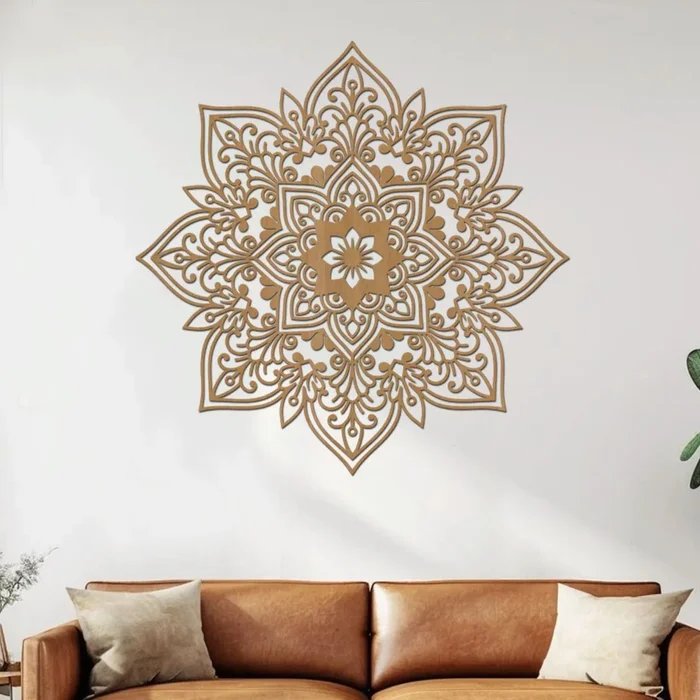 Dřevěná mandala Přátelství na zeď 80 cm