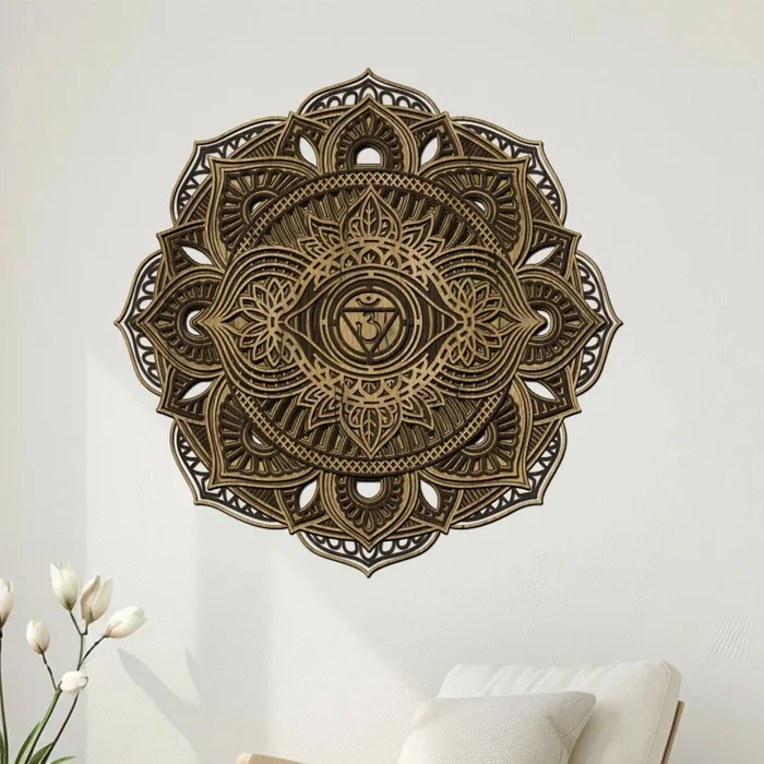 Dřevěná mandala Rovnováhy 60x60 cm