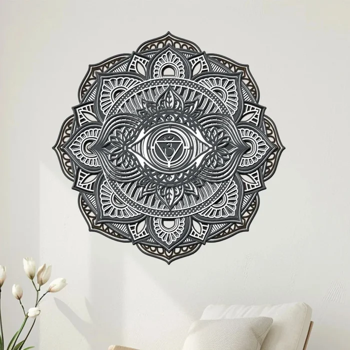 Dřevěná mandala Rovnováhy 60x60 cm