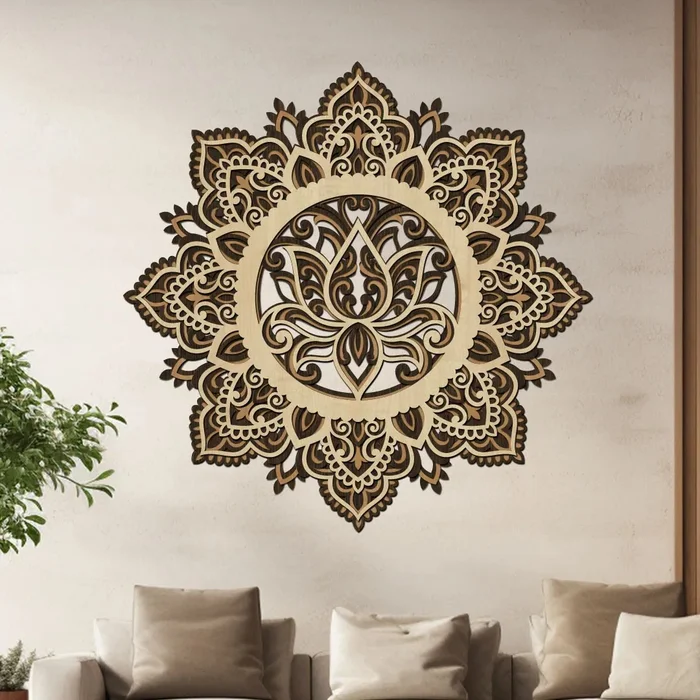 Dřevěná mandala Síla Okamžiku 40 cm