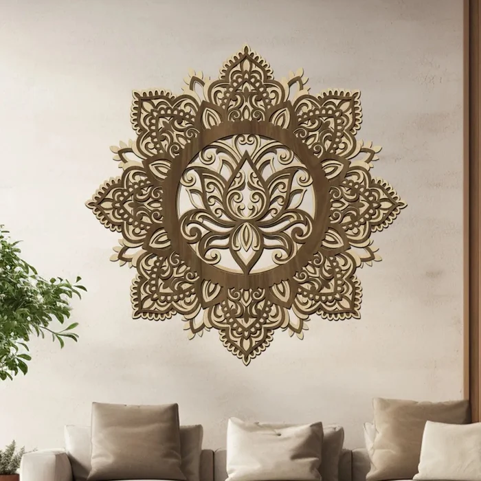 Dřevěná mandala SÍLA OKAMŽIKU 40 cm