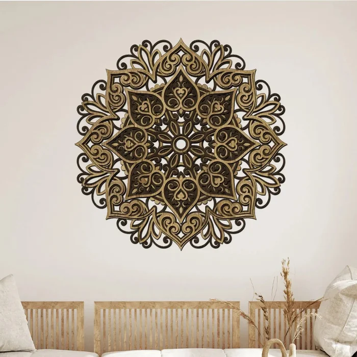 Dřevěná mandala Srdcem k úsměvu 40 cm